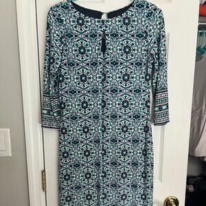 Liz Claiborne Blue and White Dress